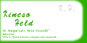 kincso held business card